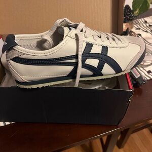 Onitsuka Tiger by Asics Cream and Navy Low-Profile Sneaker